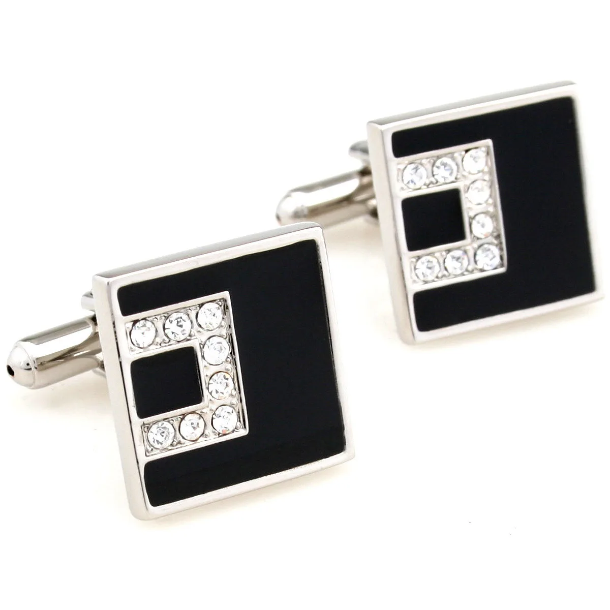 Cufflinks Retail American black paint black square cufflinks nail sleeve 157520 free shipping+free gift box