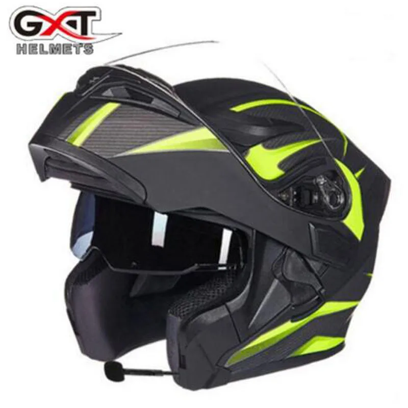 Мотоциклетные шлемы с двойными линзами GXT откидные открытым лицом мотоциклетный