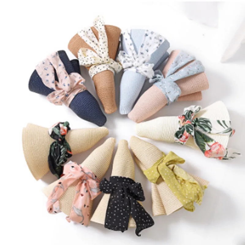 Женская соломенная шляпа MAERSHEI летняя с бантиком и лентой пляжная для женщин