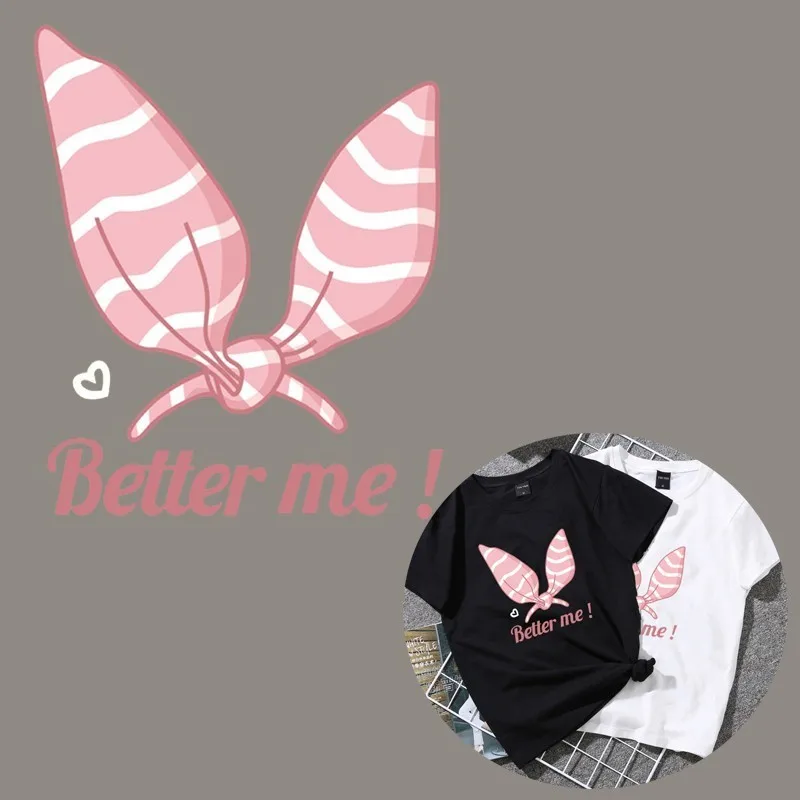 Мультяшные наклейки из ПВХ Better Me для одежды термопечать розовый бант милые 3D | Дом