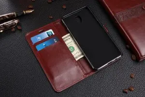 Для Oneplus Three чехол Fip кожаный кошелек для one plus 3 oneplus Back Silicon с отделением карт сумка