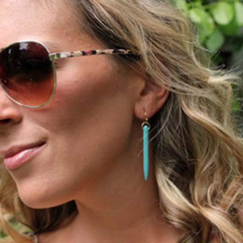 Серьги из натурального камня лава тигровый глаз Howlite длинные серьги-кисточки