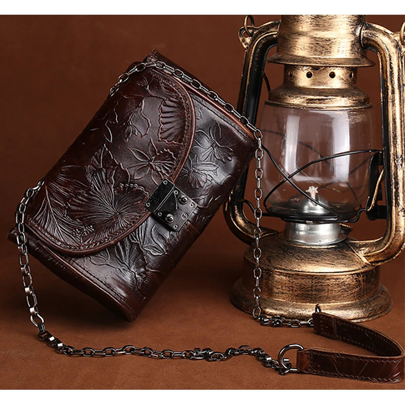 Сумка мессенджер через плечо из натуральной кожи высокого качества винтажная