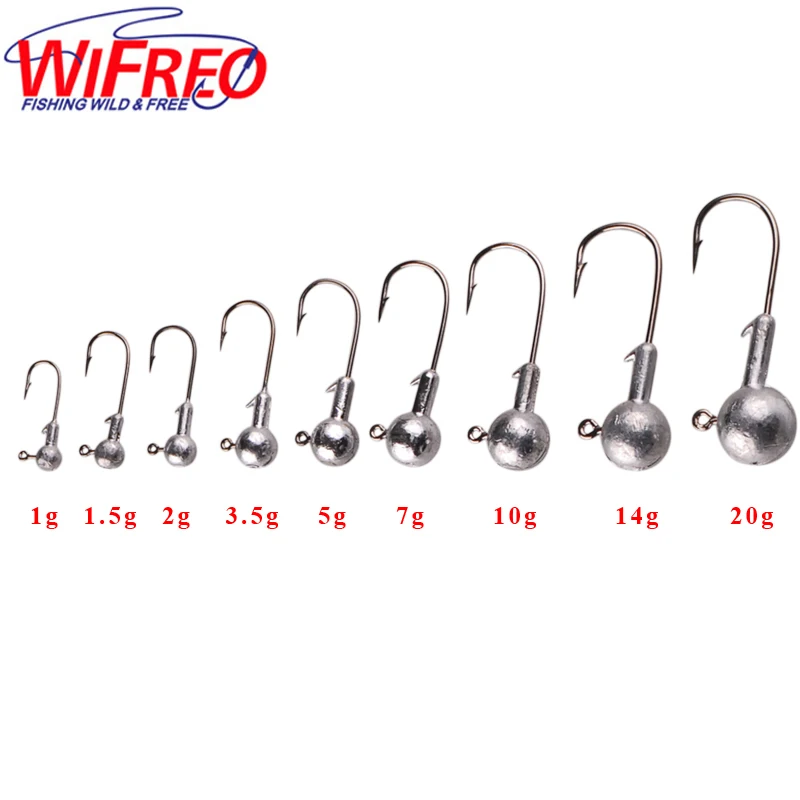 

50PCS Lead Head Barbed Hook 1.5g/2g/3.5g/5g/7g/10g/14g Jig Bait Hooks For Soft Lure Fishing Tackle Anzuelos De Pesca Accessories