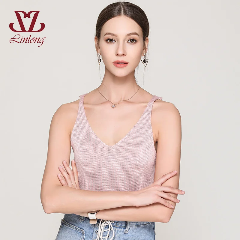 Для женщин пикантные Вязание Sweater Tank Топы 2018 Модные свободные нижняя рубашка
