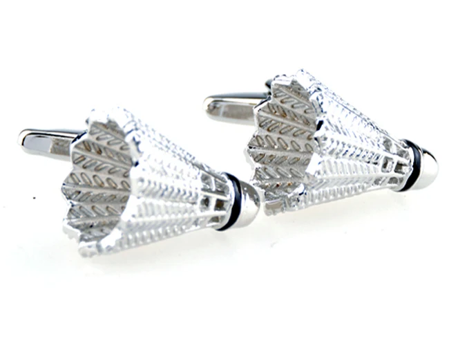 Мужские запонки для бадминтона медный материал серебряный цвет | Украшения и