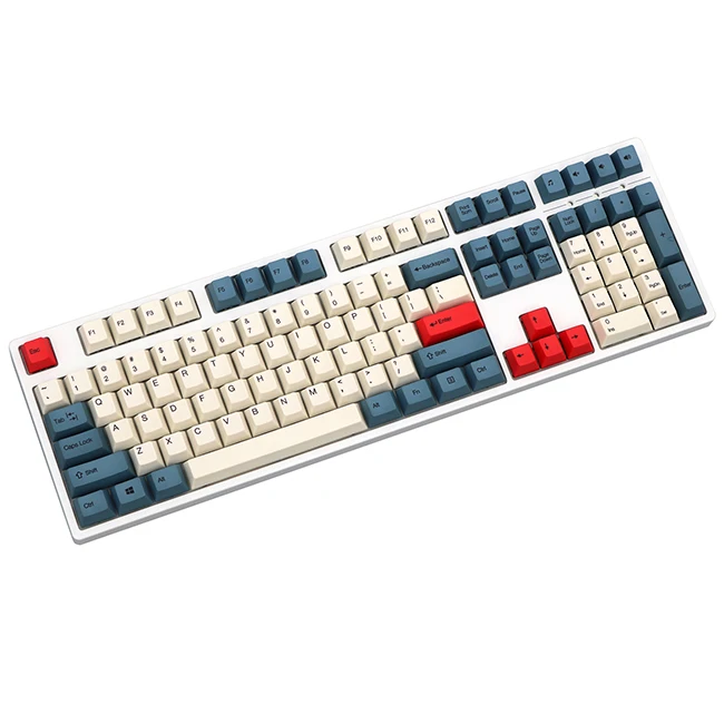 Dark blue and red 108 клавиш сублимированный pbt брелок для механической клавиатуры Cherry filco Ducky keycap Вишневый профиль продаются только брелки - Цвет: Dark blue and red