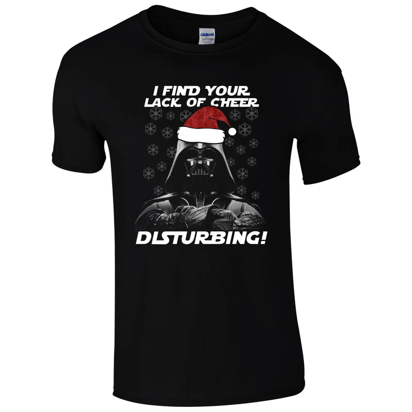 I Find Your Lack Of Cheer футболка Disturbing Дарт Вейдер Рождественская шапка Санты Топ Летняя