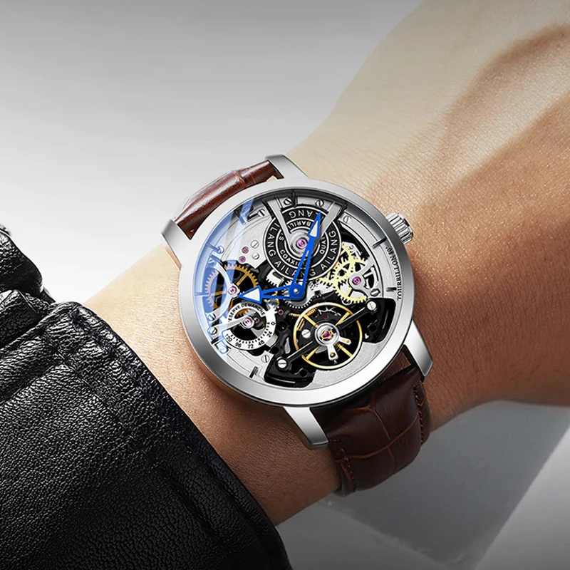Часы AILANG оригинальный дизайн автоматические наручные часы tourbillon мужские