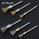 ZtDpLsd 6 шт. латунь U-образный Сталь щетки колеса провода шлифовальный станок вращательного бурения инструмент 3 мм шатун Полировка Кисть, дремель аксессуары