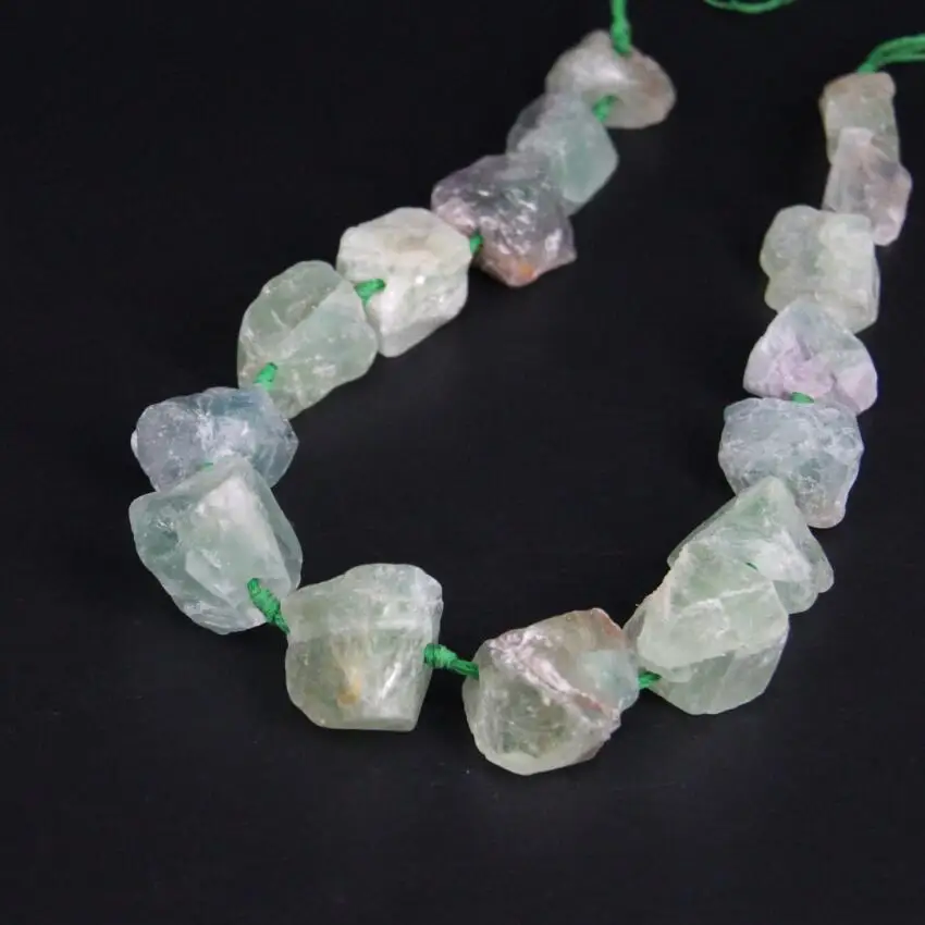 

15.5"/strand Natural Rough Green Fluorite Freeform Cut Nugget Gravel Loose Beads,Raw Green Gems Stone Chips For Jewelry Making