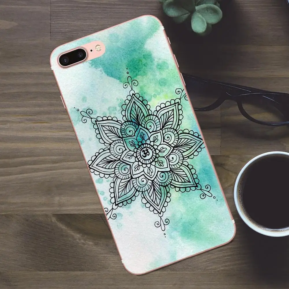 Мягкий ТПУ рисунок бирюза Мандала X кружевное дерево для Huawei G8 Honor 5C 5X 6 6X 7 8 9 Y5II Mate P7