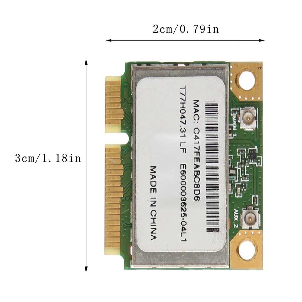 

AR5B93 AR9283 Half Height Mini PCI-E Wireless Wlan WiFi Card 300Mpbs For Atheros