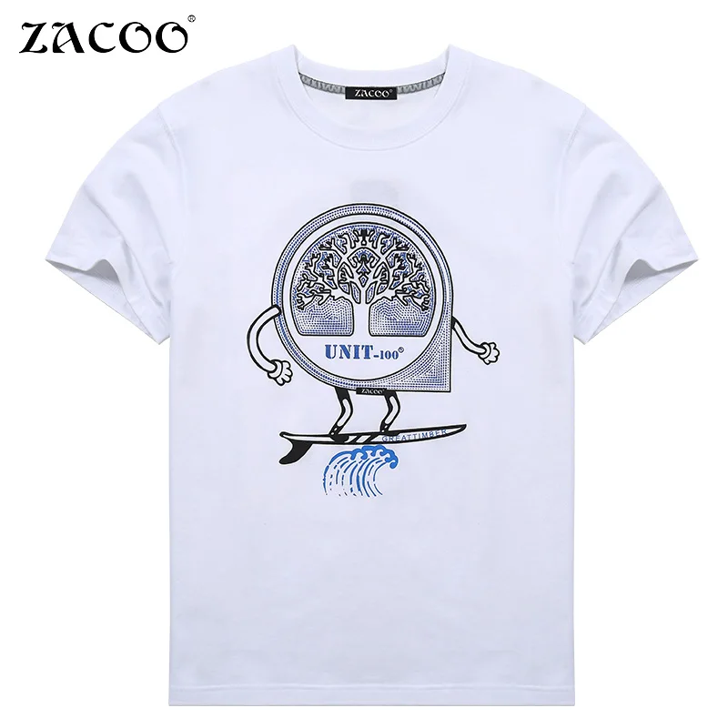 ZACOO Брендовые мужские футболки 2017 новое поступление летние модные хлопковые с