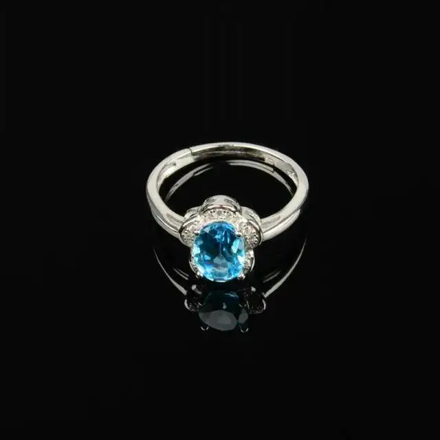 Kjjeaxcmy Fine Jewelry, серебро 925 инкрустация Природный Голубой Топаз установить минималистский бутик от имени серебро