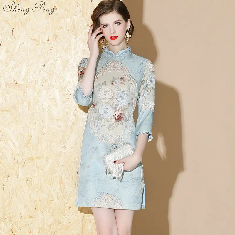 1 Qipao Традиционный китайский восточное платье женщины cheongsam пикантные современные китайское платье qi pao женские платье в азиатском стиле V1332 - Цвет: 1