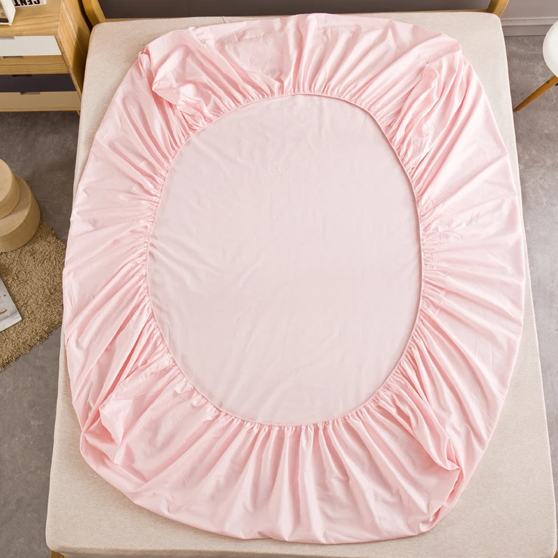 100% хлопок современный стиль милый светло розовый сплошной цвет наматрасник