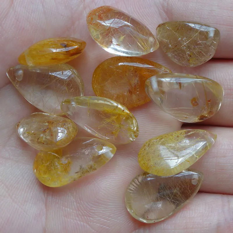 16-20mm Free shipping Rutile Quartz Crystal jewelry necklace pendants bead 10pcs/lot | Украшения и аксессуары
