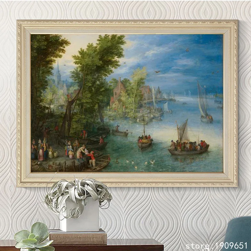 Классические фигуры без рамки морской пейзаж холст печать масляная живопись