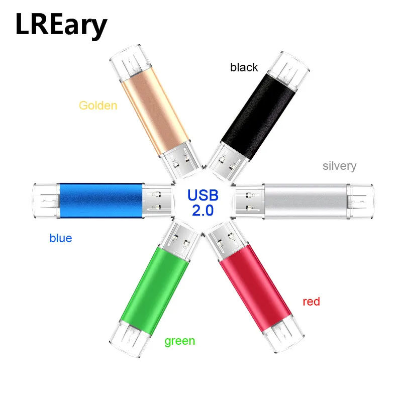 OTG USB флеш накопитель 4 Гб 64 ГБ 32 16 8 внешний usb двойного использования для телефона
