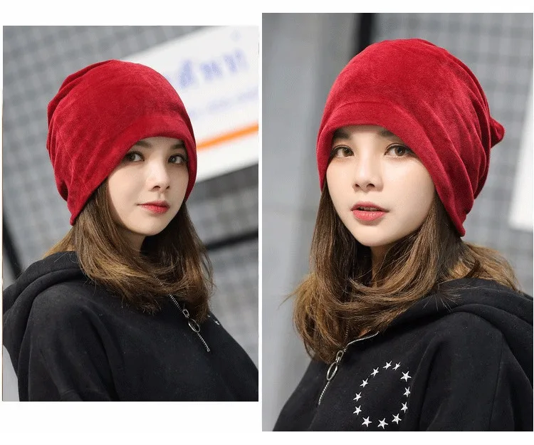 Autumn And Winter New Pattern Lint Head Cap Korean Solid Heap Hat Concise Leisure Time Earmuffs Baotou Confinement Hat