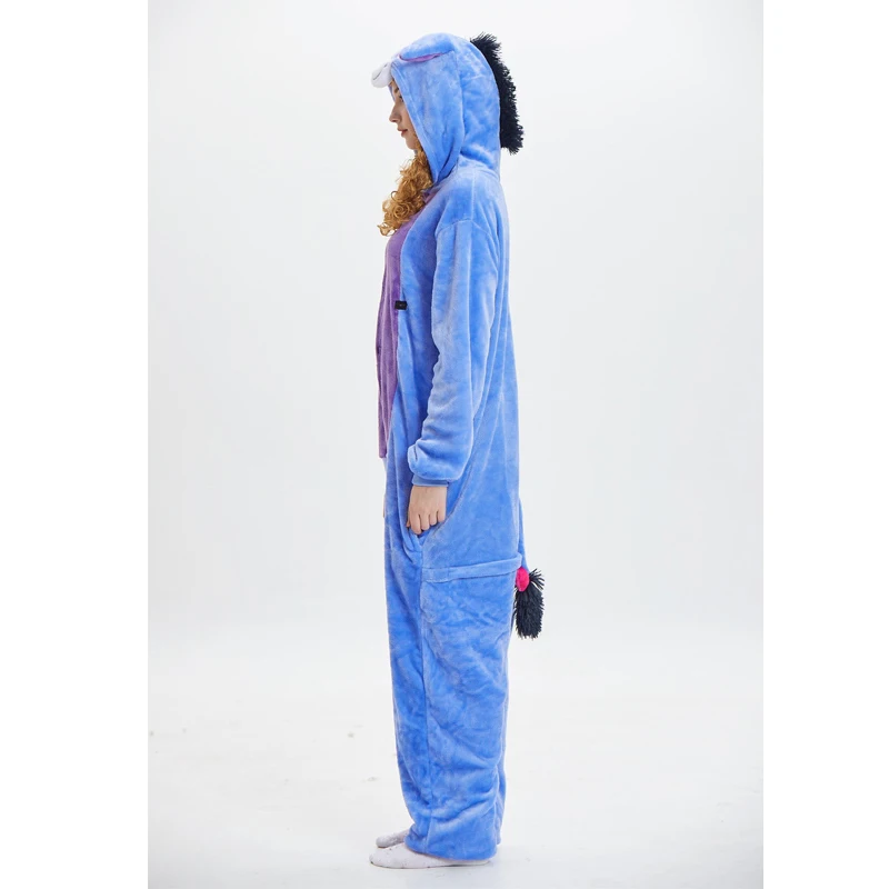 Ainclu Eeyore Пижама с ослом цельная костюмы животными для взрослых Фланелевая пижама