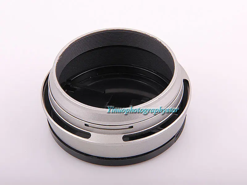 Серебряное кольцо адаптер для объектива 49 мм + металлическая бленда Крышка Fujifilm