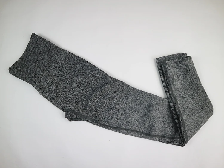 Grey Pants B Комплект из 2 предметов для йоги, женский укороченный Топ с длинным рукавом и с высокой талией, спортивные Леггинсы, одежда для спортзала, бесшовный спортивный костюм с эффектом омбре - Цвет: Grey Pants B