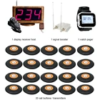 Беспроводная система вызова официанта JINGLE BELLS для ресторана, отеля, 20 кнопок вызова + 1 главный хост + 1 пейджер для часов + 1 усилитель сигнала