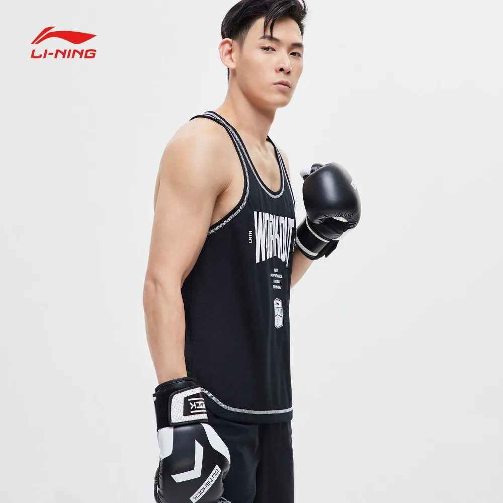 Li Ning мужская тренировочная серия Воздушная майка из полиэстера Стандартная