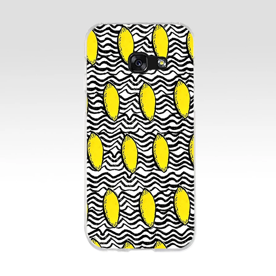 249AQ lemon yellow stripes Soft Silicone Tpu Cover phone Case for Samsung galaxy a3 a5 2016 2017 a6 A8 2018 | Мобильные телефоны и