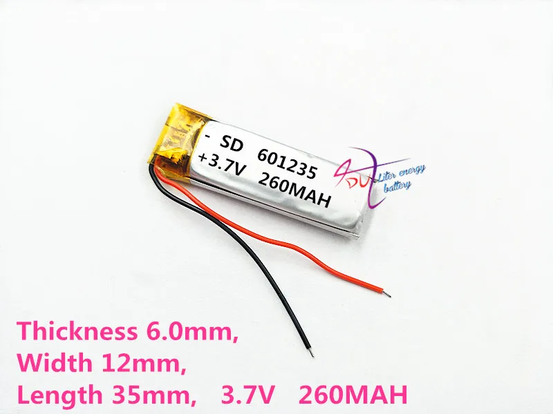 Лучшая батарея бренда 3 7 V литий полимерная 601235 061235 mAh MP3/260 Bluetooth монитор|polymer