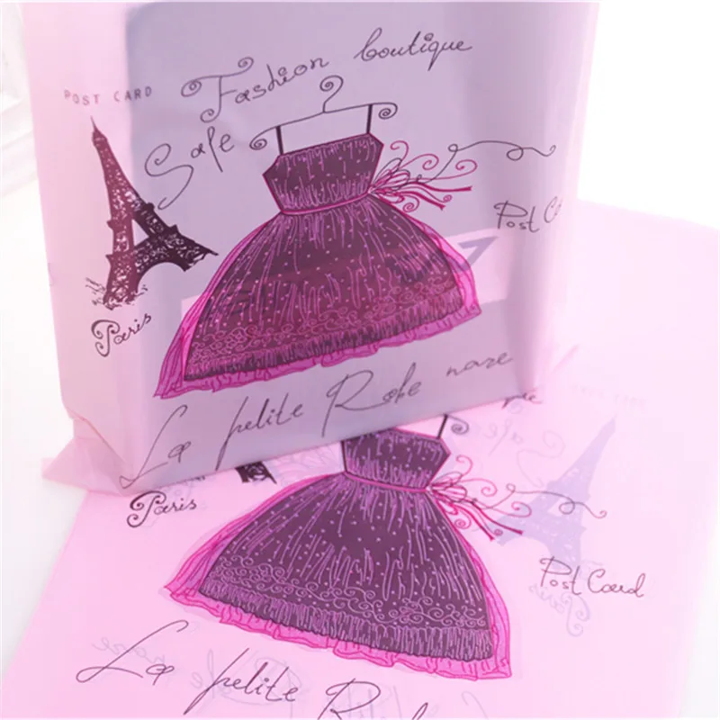 New Design Wholesale 100pcs/lot 25*35cm Luxury Pink Fashion Loutique Plastic Shopping Bags For Clohting Large Wedding Packaging | Дом и сад