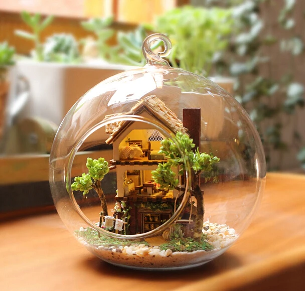 

DIY 12CM Forest Dream Islands Romantic Glass Ball House Assemble Gift Toys Presents For Lover Valentine's Day Christmas New year