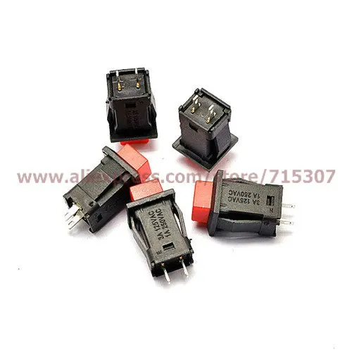 PHISCALE 30 шт. красный самоблокирующийся кнопочный переключатель DS-429A 1A 250VAC/3A 125VAC |