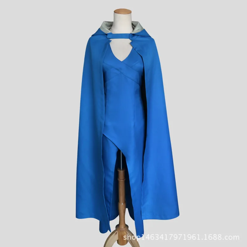 Костюм для косплея из аниме фильма престолы Дейнерис Таргариен голубое платье