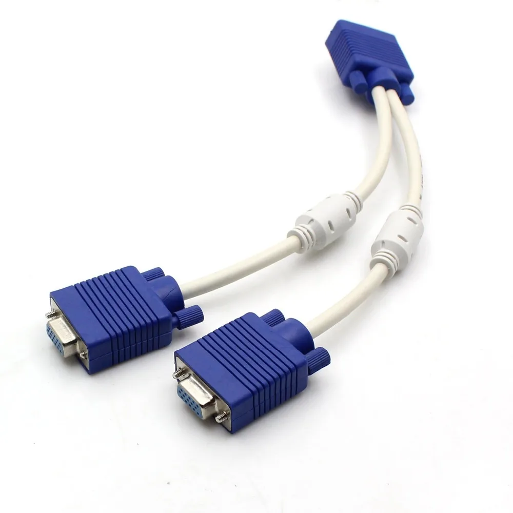 RGB VGA SVGA Male к 2 two HDB15 Female разветвитель адаптер Удлинительный кабель w/ core