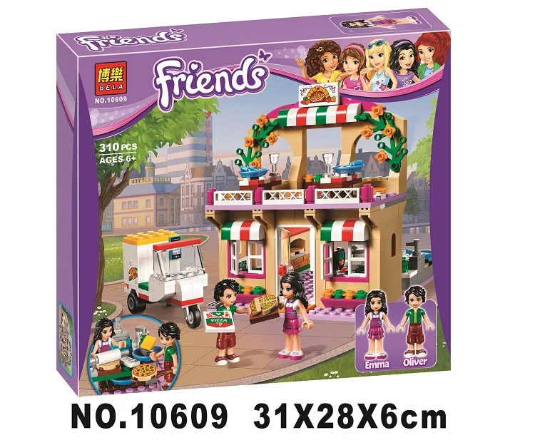 Bela 10609 Friends Series 310pcs The Heartlake Pizzeria Model Building Blocks Educational Gifts For Kids Compatible 41311 | Игрушки и