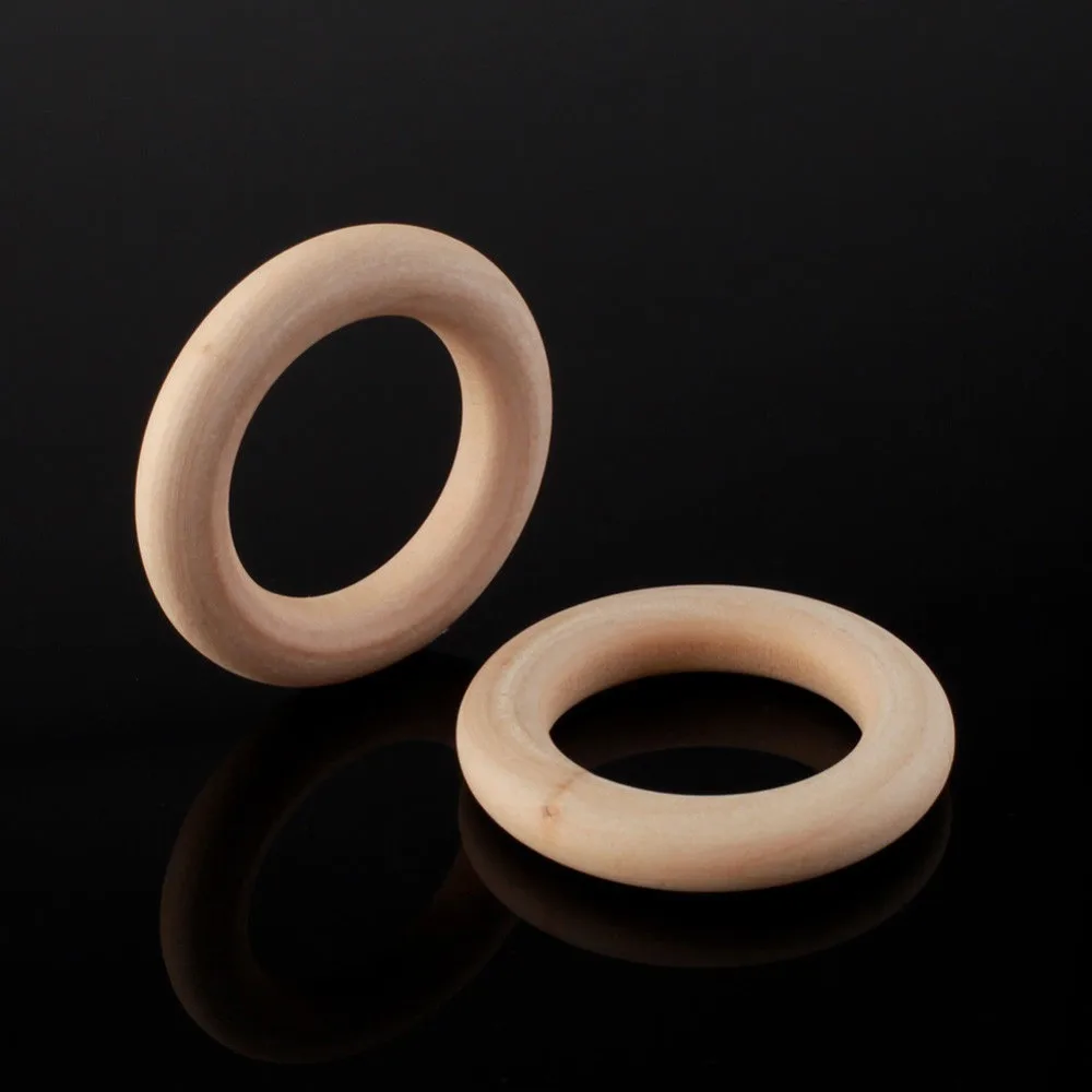 20pcs / Lot Natural Unfinished Teething Ring Wooden Round Rings DIY Wood Craft Accessories 55mm | Дом и сад