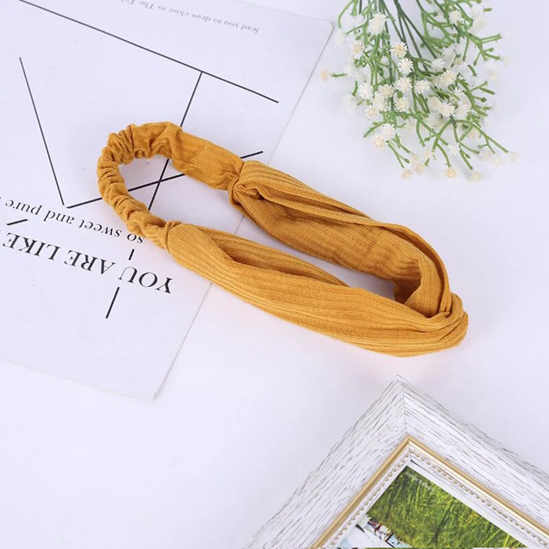 2018 женский темпераментный вязаный однотонный аксессуар для волос эластичная