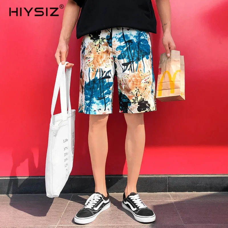 HIYSIZ новые шорты 2019 Повседневная Уличная одежда 100% хлопок хит продаж мужские