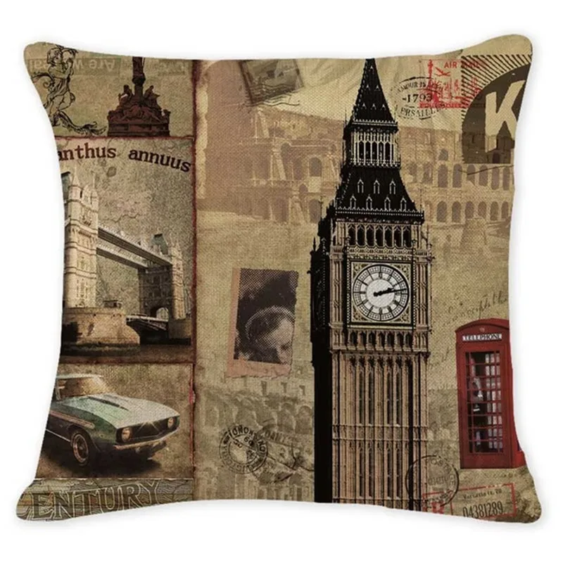 Индивидуальные наволочки животные всемирно известный город для подушек