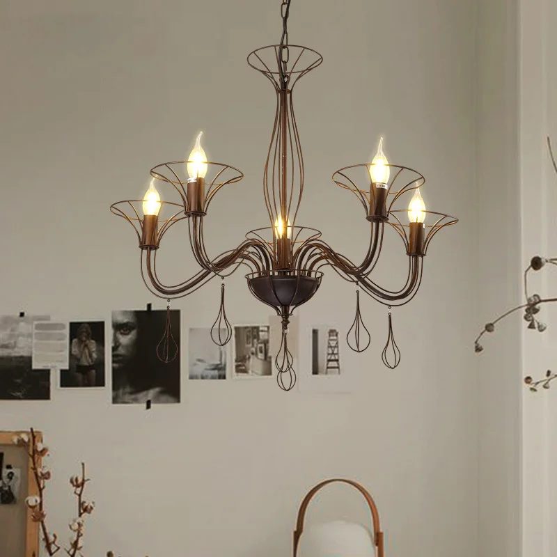 Минималистичная ретро ностальгия художественная люстра креативный винтажный