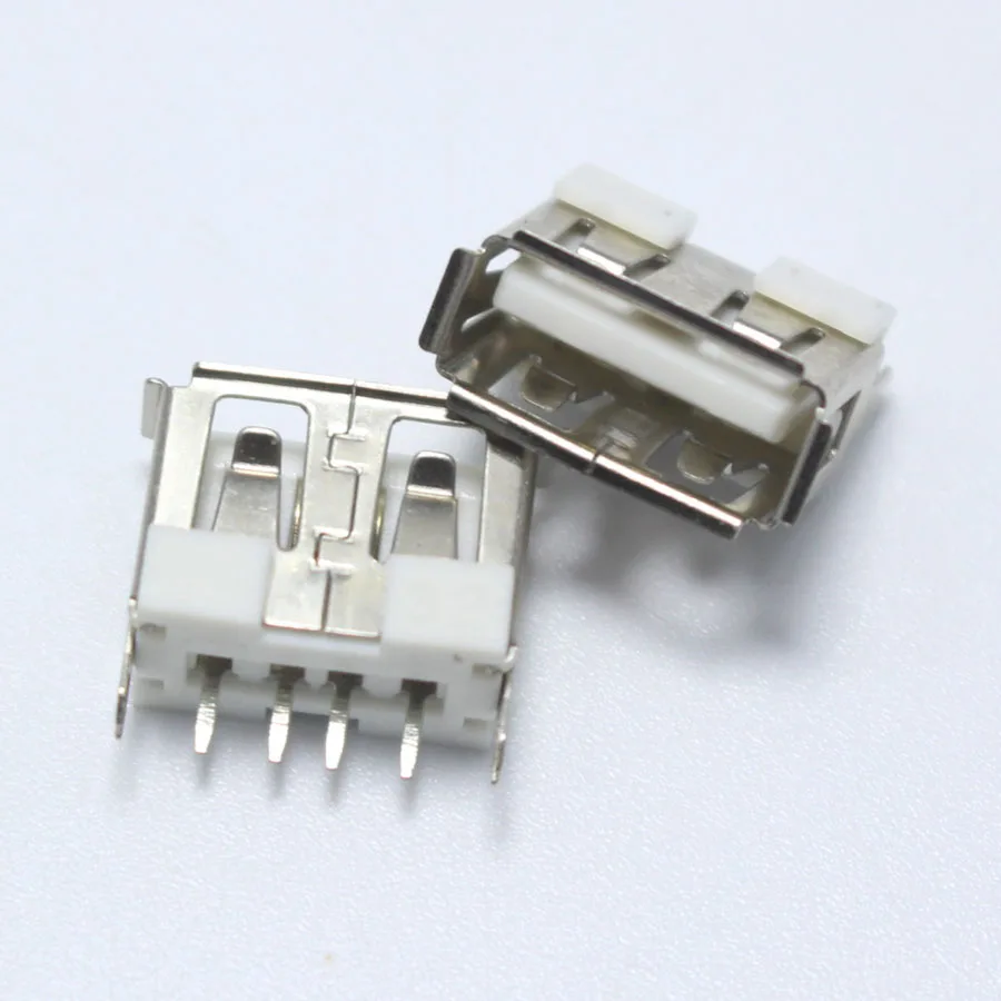 10 шт. DIP USB тип A гнездовой разъем белый 4PIN AF 0 монтажный для печатной платы