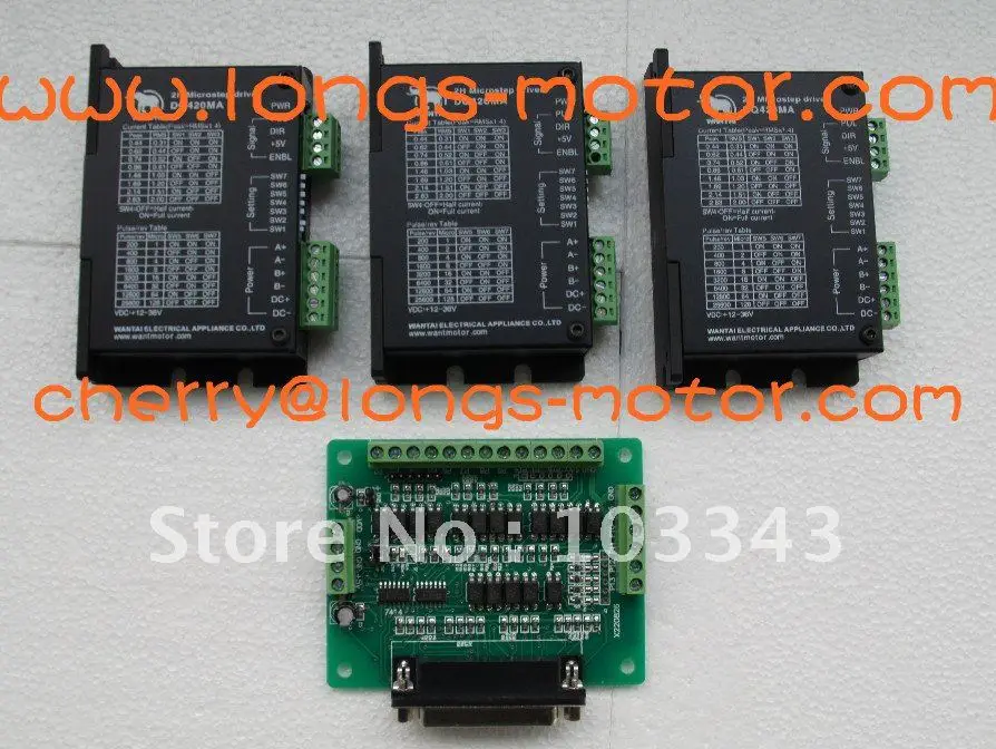 3 осевой Драйвер шагового двигателя DM420A 1 7a 12 36VDC 128Micostep Bipolar контроллер DB25 CNC