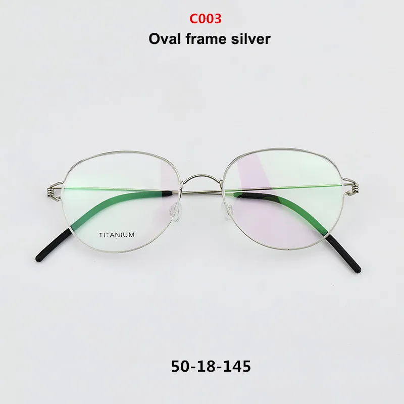 C003 Бренд, круглые очки, оправа, мужские винтажные титановые очки, оправа, wo, мужские компьютерные очки, оправа, wo, мужские/мужские, датские, корейские - Цвет оправы: C003