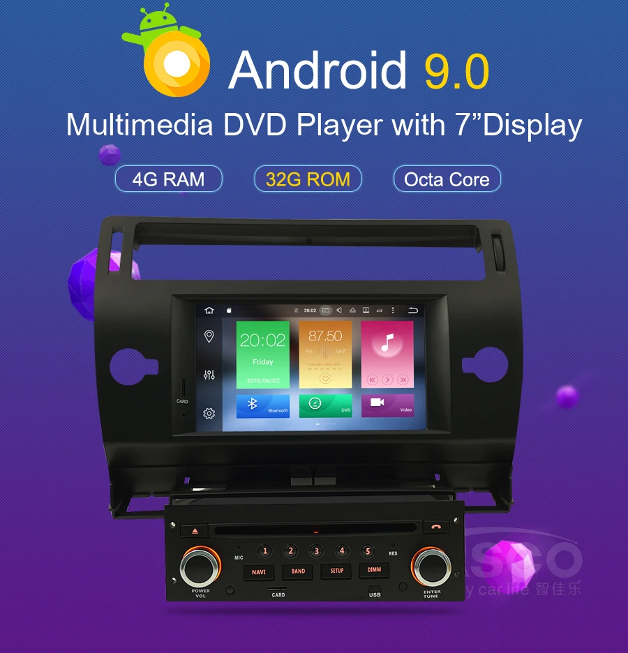 Android 9,0 автомобильный DVD плеер gps ГЛОНАСС Navi для Citroen C4 C-Triomphe C-Quatre 2005 2006 2007 2008 2009 радио аудио стерео