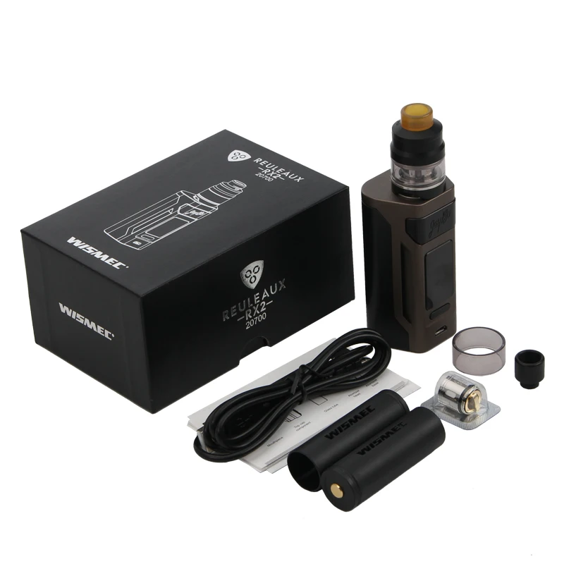 Wismec рел рx2 20700 с гном Комплект 200 Вт электронная сигарета RX2 коробка мод Vape и 2 мл 4