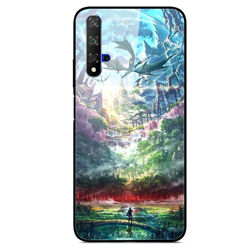 Абрикосовый Чехол для huawei Honor 20, Жесткий Чехол из закаленного стекла с принтом, чехол для huawei Honor 20 Pro Lite Honor20 YAL-L21Cover Fundas - Цвет: Абрикосовый