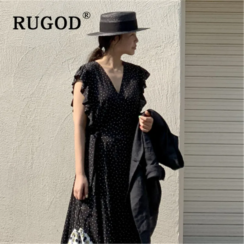 Женское винтажное платье макси RUGOD летние вечерние платья в горошек с